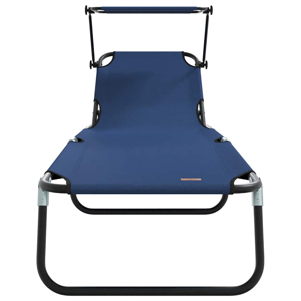 vidaXL Składany leżak Niebieski 190 x 57 x 81 cm oxford