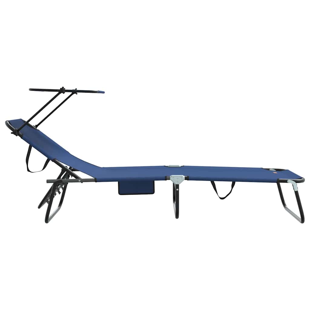 vidaXL Składany leżak Niebieski 190 x 57 x 81 cm oxford