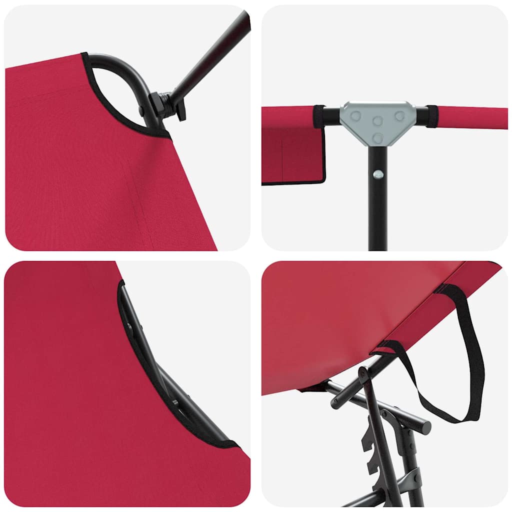 vidaXL Składany leżak Czerwony 190 x 57 x 81 cm oxford