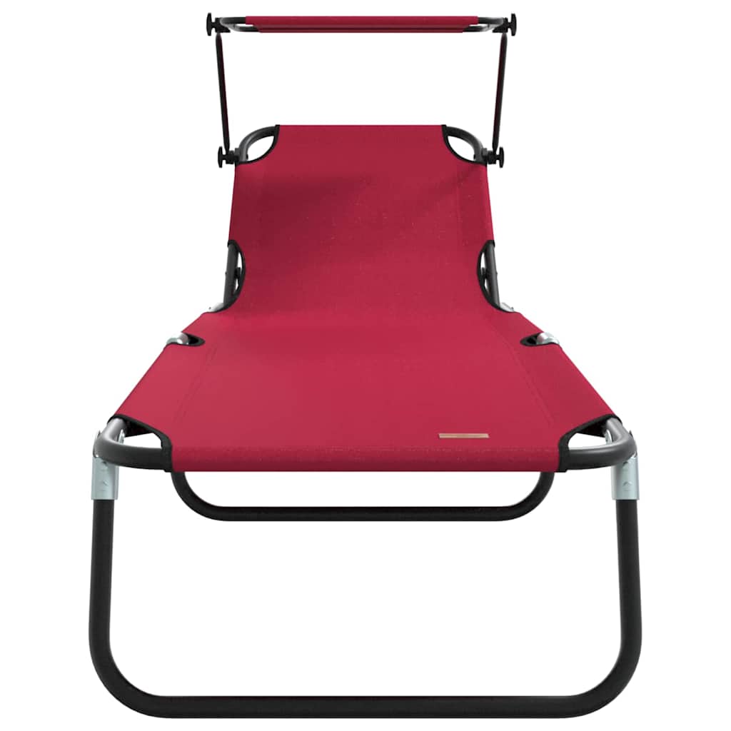 vidaXL Składany leżak Czerwony 190 x 57 x 81 cm oxford