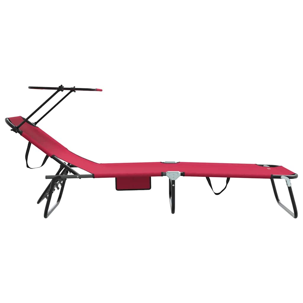 vidaXL Składany leżak Czerwony 190 x 57 x 81 cm oxford
