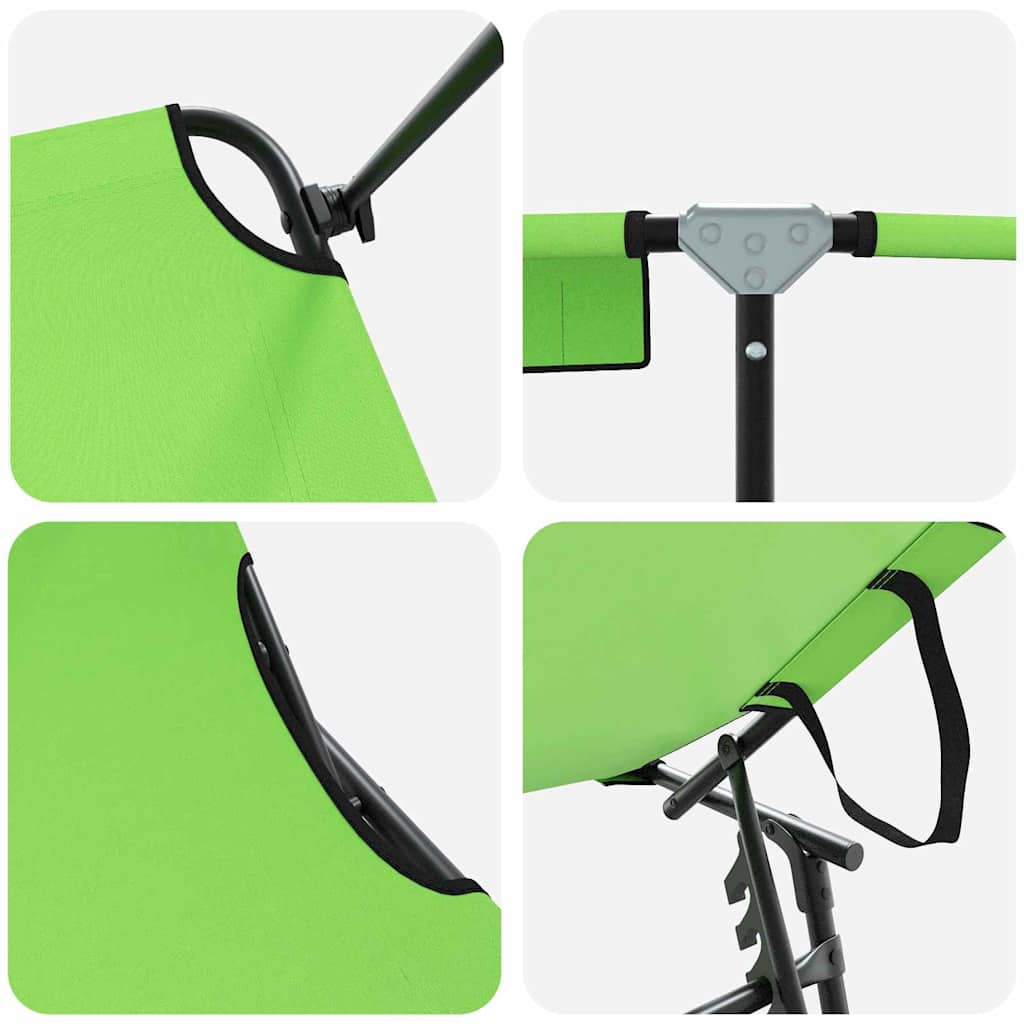vidaXL Składany leżak Zielony 190 x 57 x 81 cm oxford