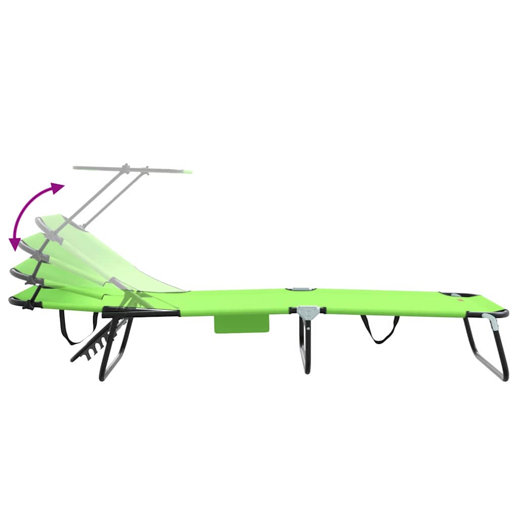 vidaXL Składany leżak Zielony 190 x 57 x 81 cm oxford