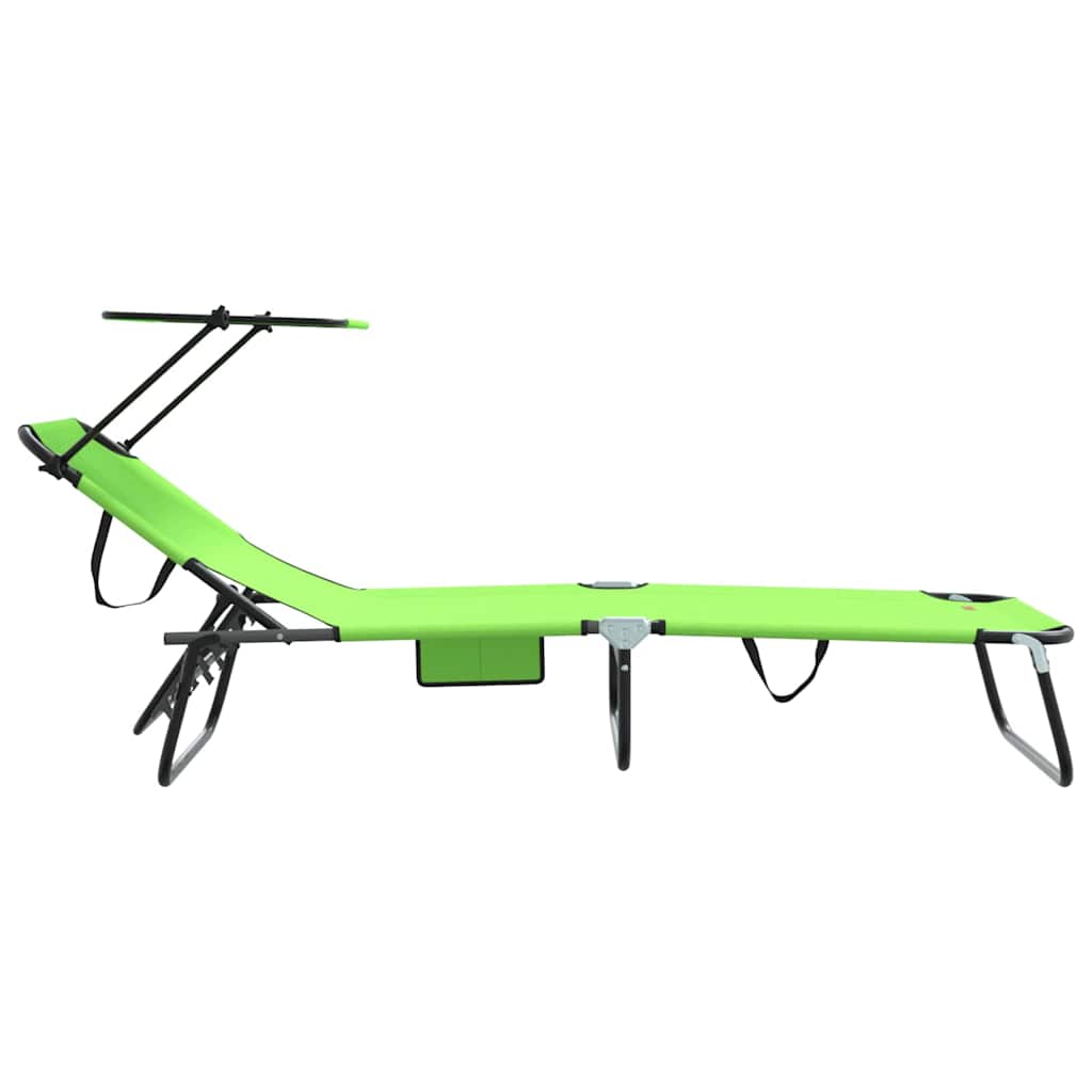 vidaXL Składany leżak Zielony 190 x 57 x 81 cm oxford