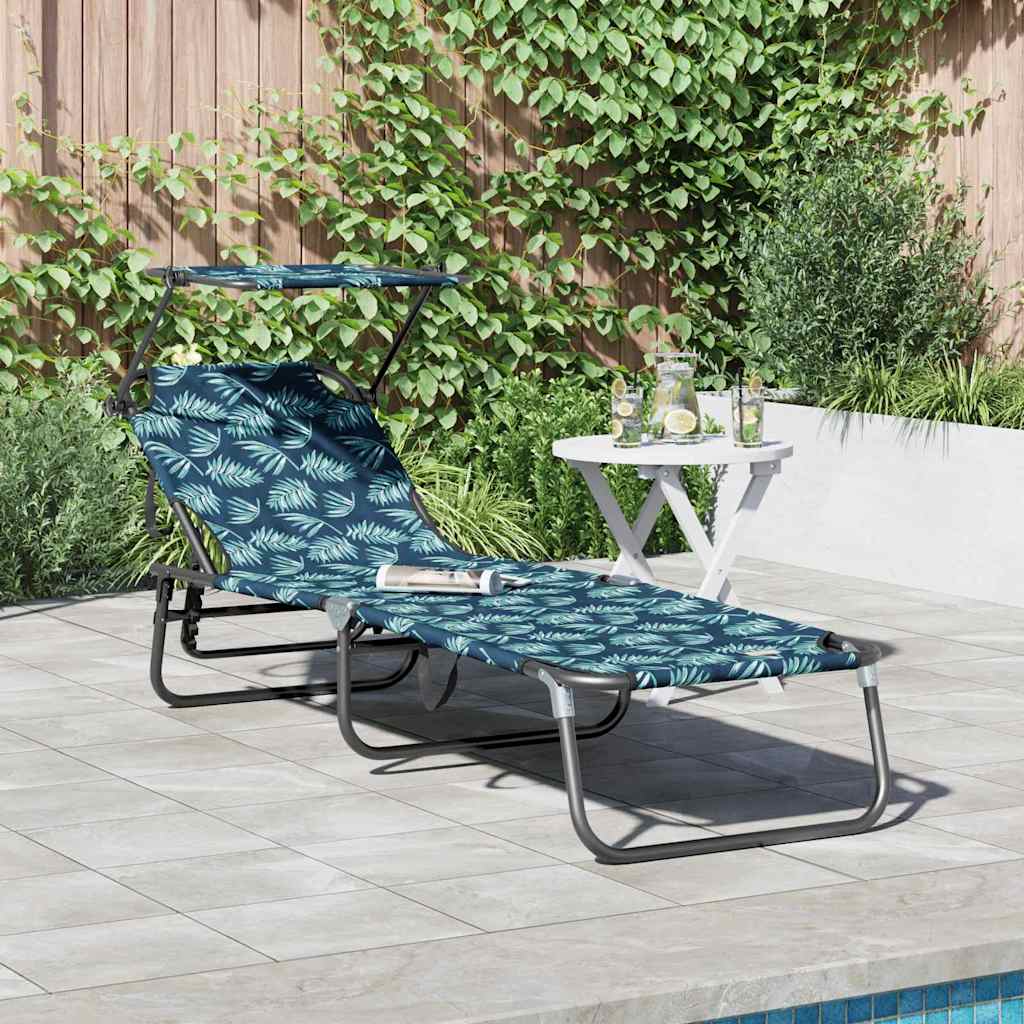 vidaXL Składany leżak Wielokolorowe 190 x 57 x 81 cm oxford