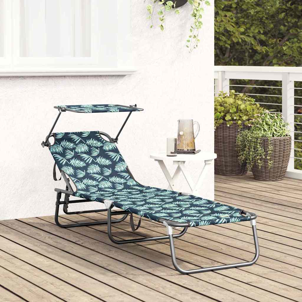 vidaXL Składany leżak Wielokolorowe 190 x 57 x 81 cm oxford