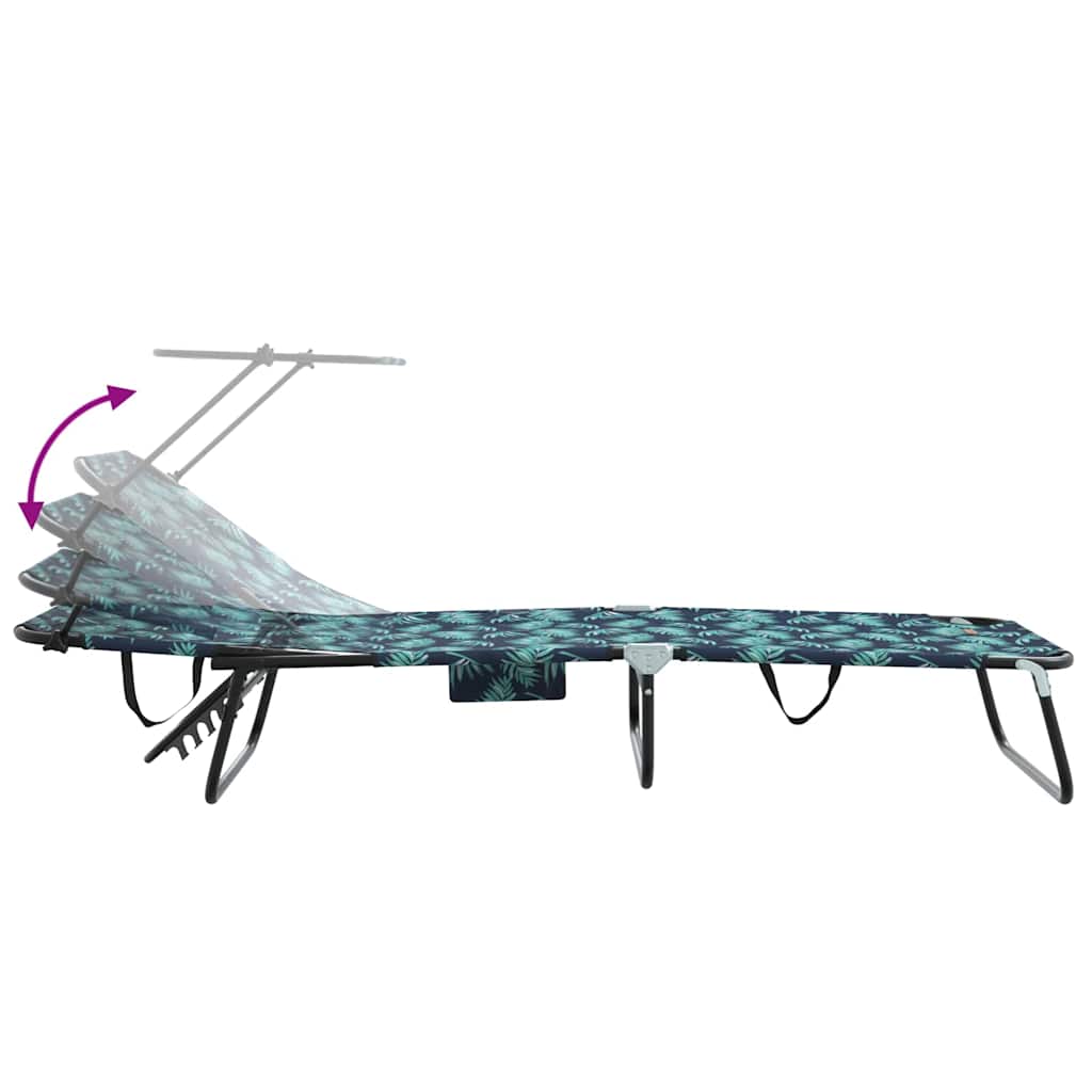 vidaXL Składany leżak Wielokolorowe 190 x 57 x 81 cm oxford