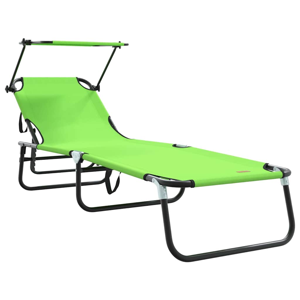 vidaXL Składany leżak 2 pcs Zielony 190 x 57 x 81 cm oxford
