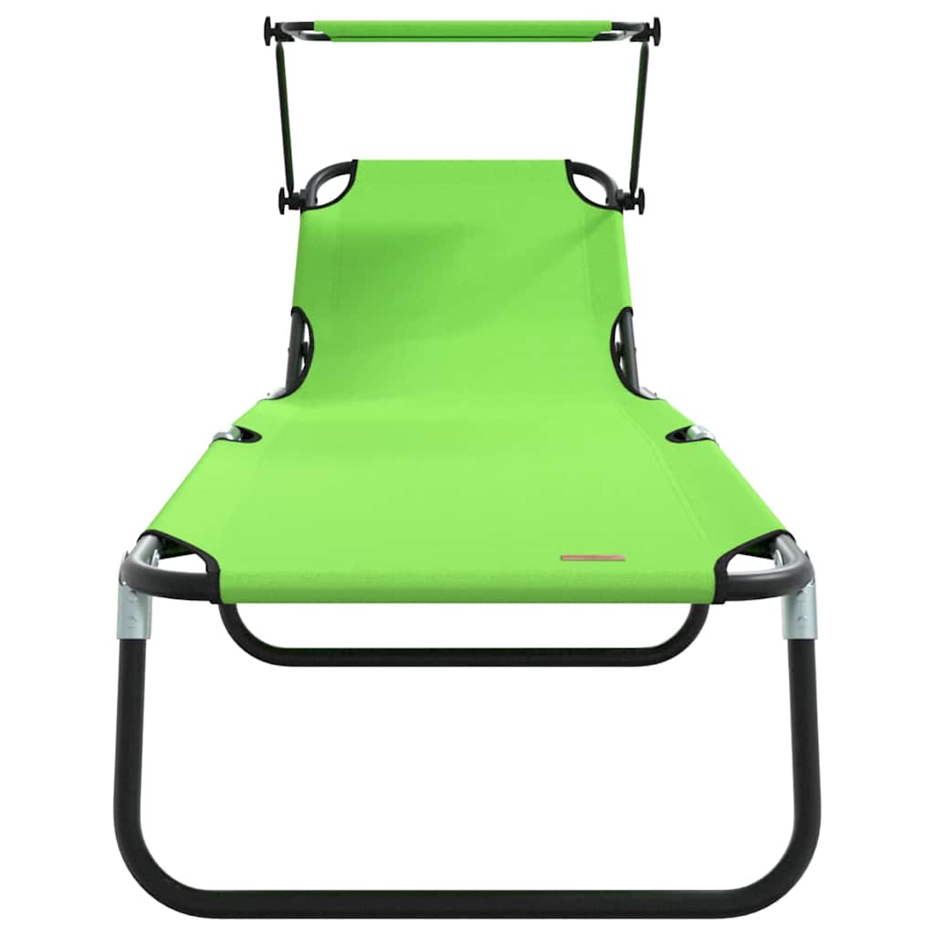 vidaXL Składany leżak 2 pcs Zielony 190 x 57 x 81 cm oxford