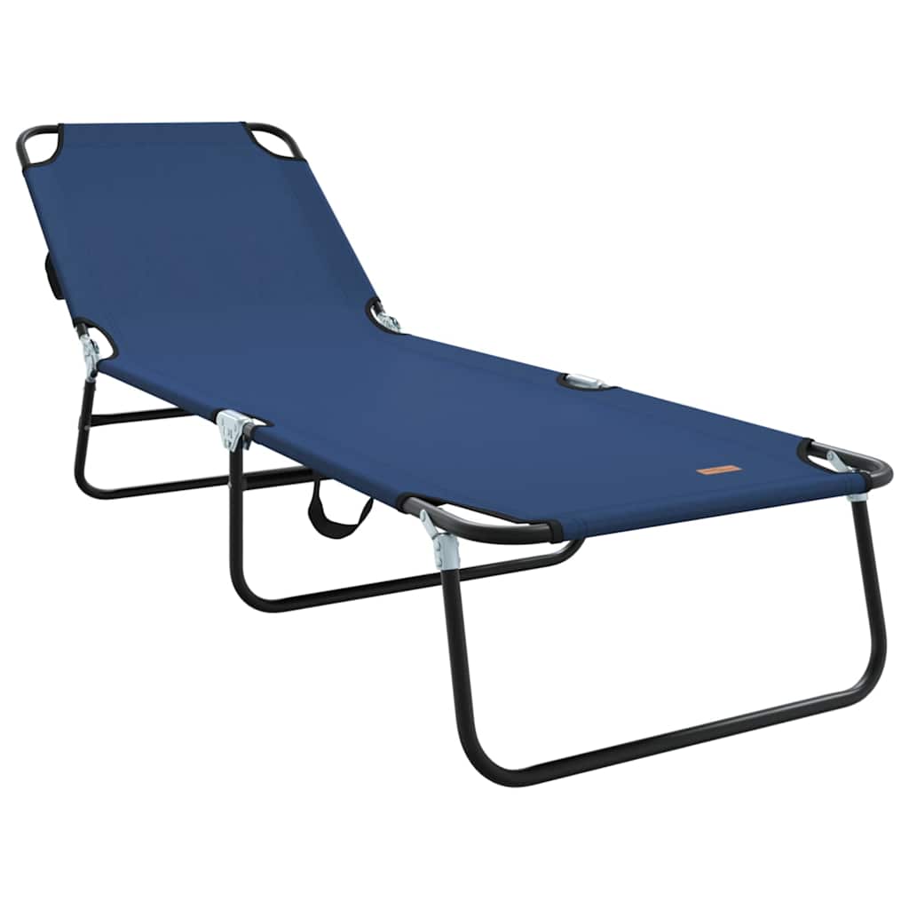 vidaXL Składany leżak Niebieski 188 x 57 x 86,5 cm Poliester