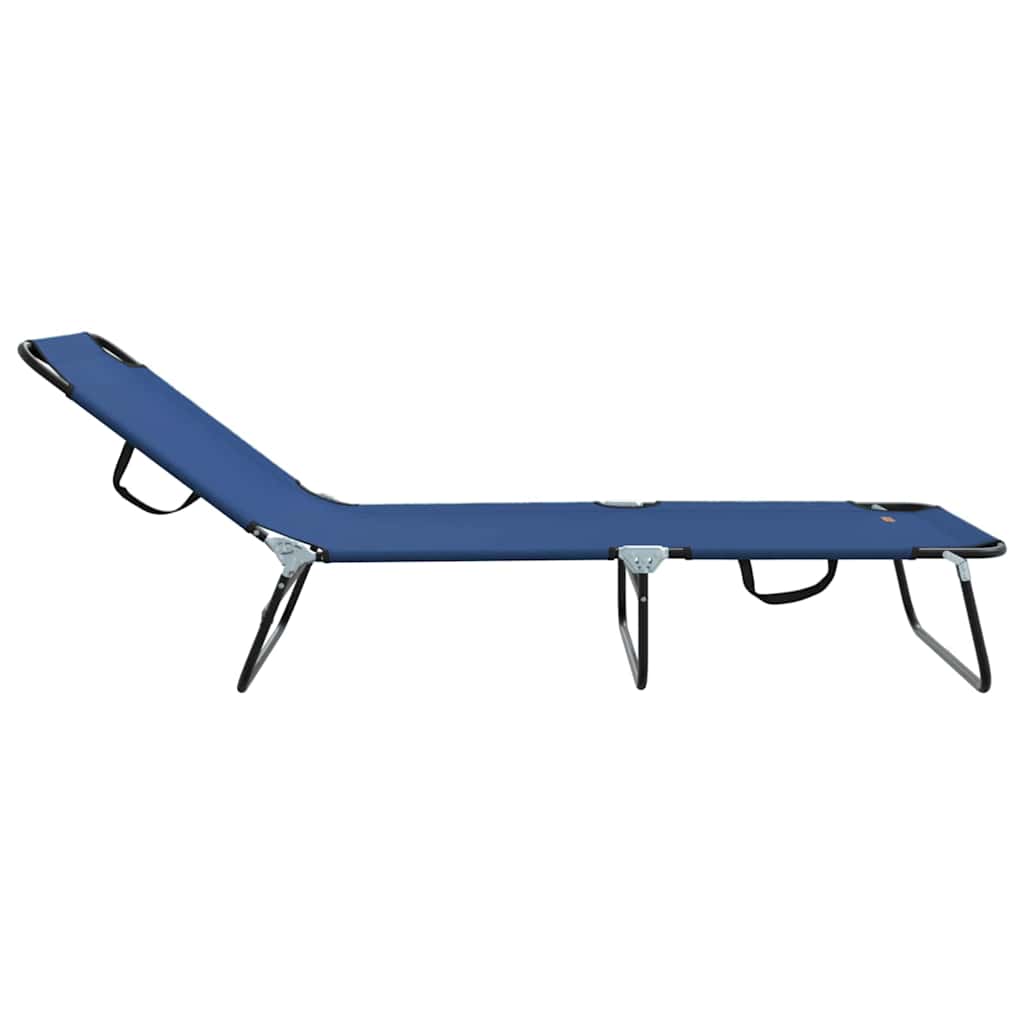 vidaXL Składany leżak Niebieski 188 x 57 x 86,5 cm Poliester