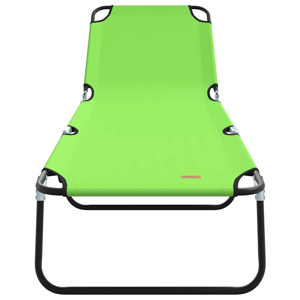 vidaXL Składany leżak Zielony 188 x 57 x 86,5 cm Poliester