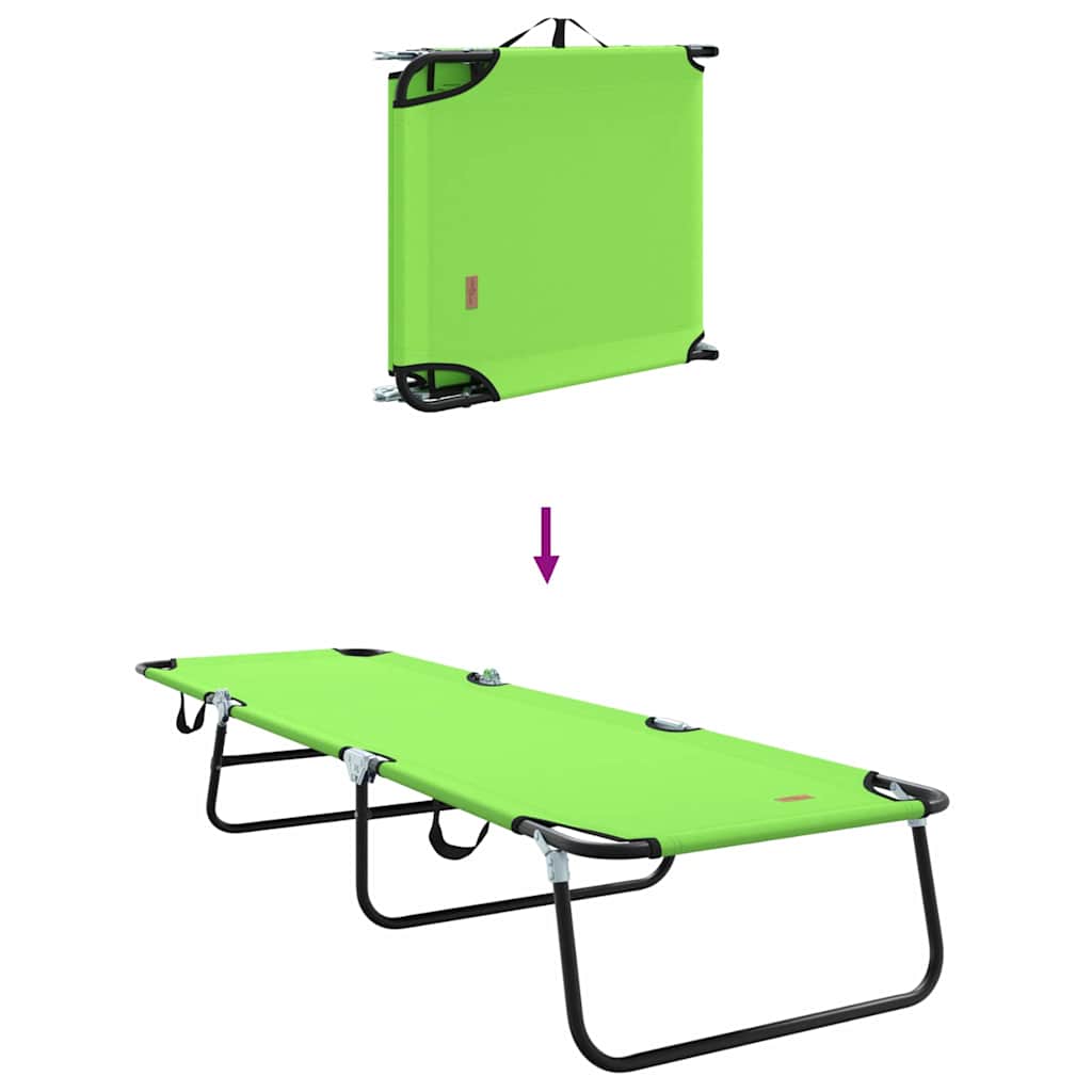 vidaXL Składany leżak Zielony 188 x 57 x 86,5 cm Poliester