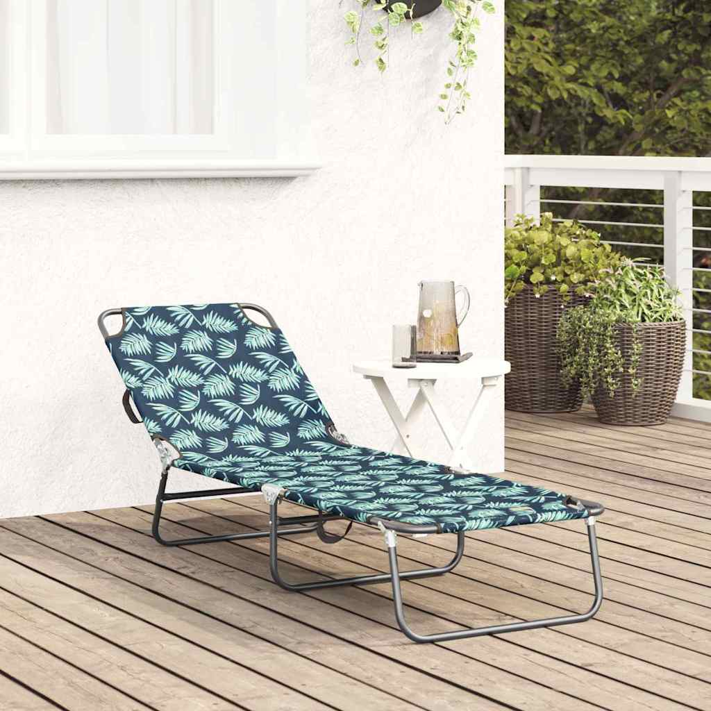 vidaXL Składany leżak Wielokolorowe 188 x 57 x 86,5 cm Poliester