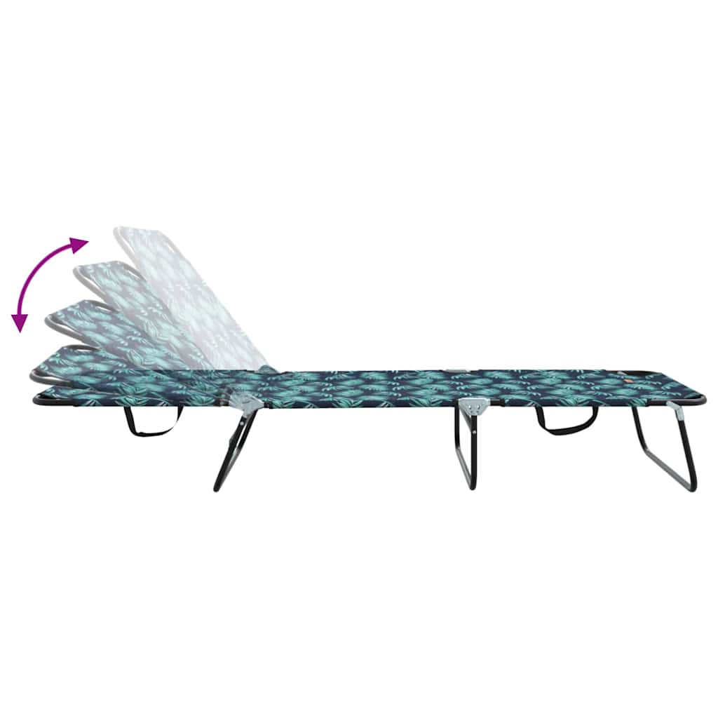 vidaXL Składany leżak Wielokolorowe 188 x 57 x 86,5 cm Poliester