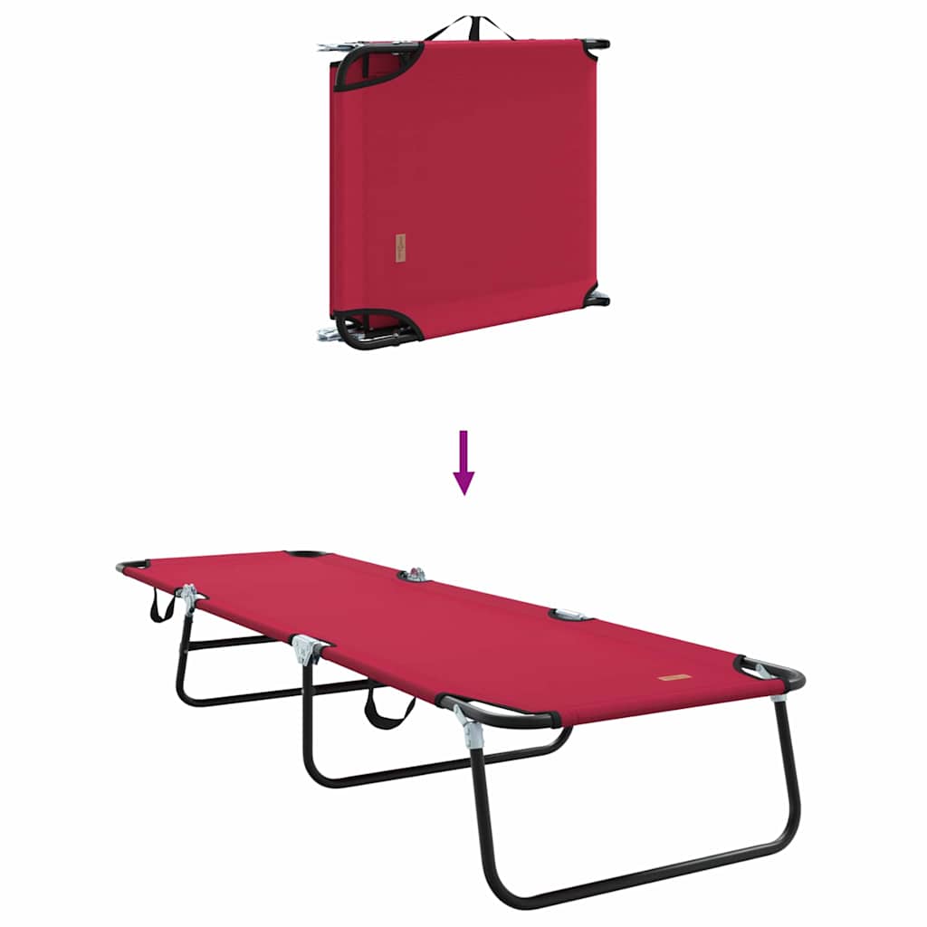 vidaXL Składany leżak 2 pcs Czerwony 188 x 57 x 86,5 cm Poliester