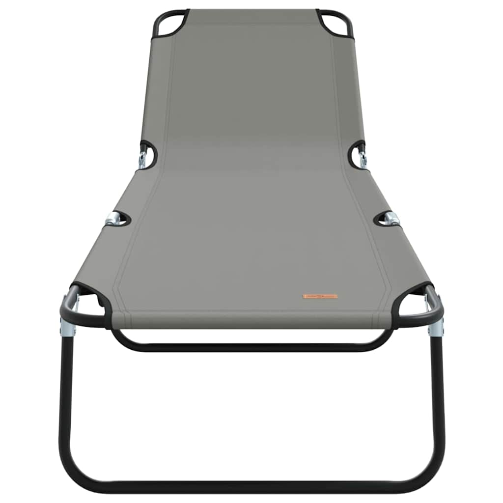 vidaXL Składany leżak 2 pcs Szary 188 x 57 x 86,5 cm Poliester