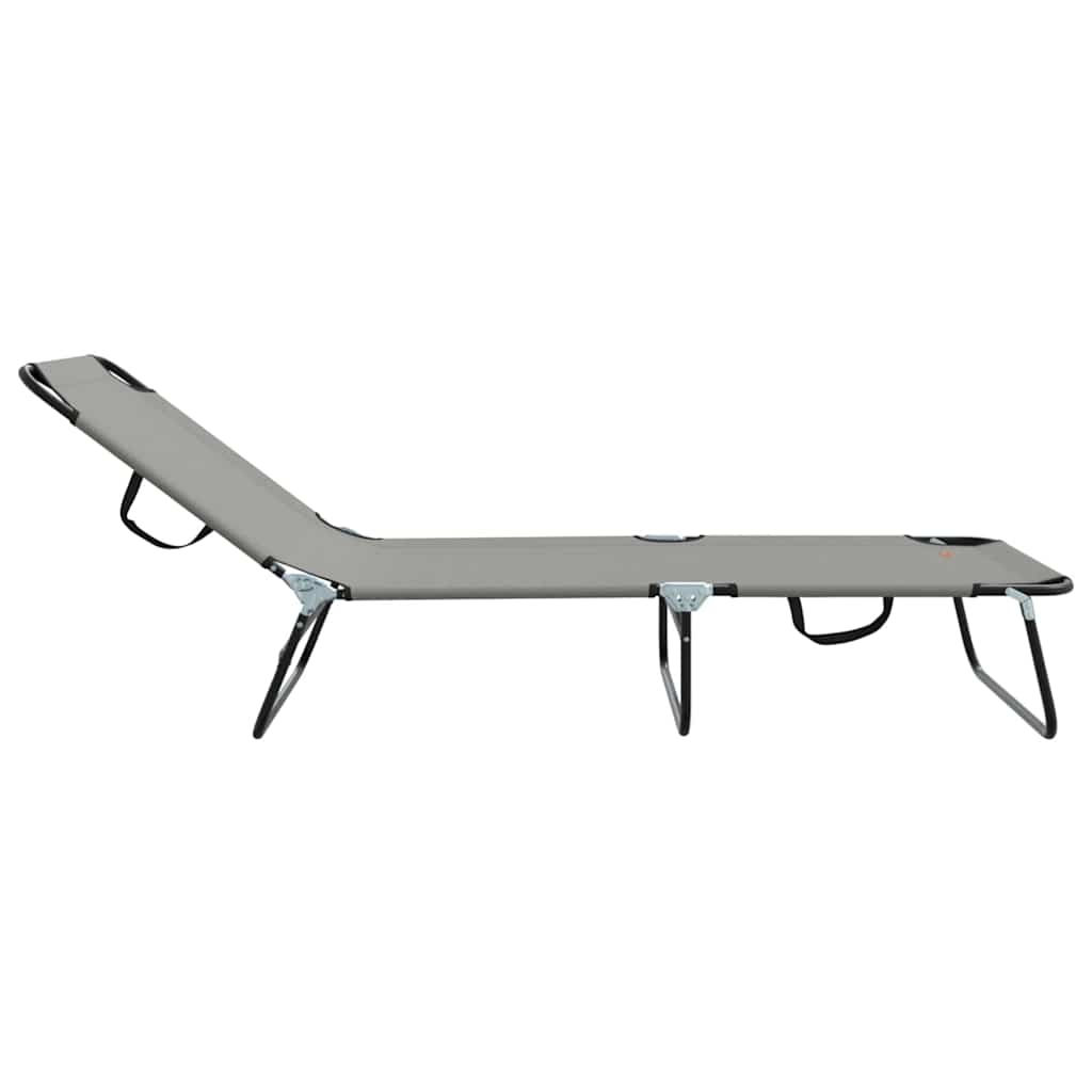 vidaXL Składany leżak 2 pcs Szary 188 x 57 x 86,5 cm Poliester