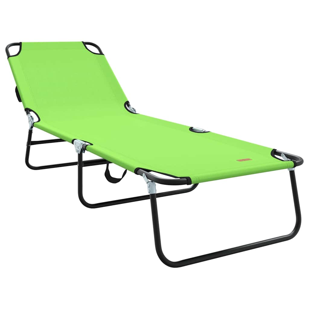 vidaXL Składany leżak 2 pcs Zielony 188 x 57 x 86,5 cm Poliester
