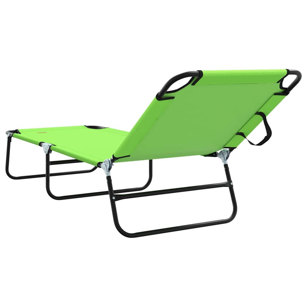 vidaXL Składany leżak 2 pcs Zielony 188 x 57 x 86,5 cm Poliester