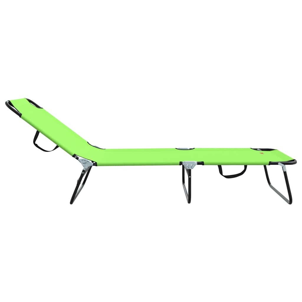 vidaXL Składany leżak 2 pcs Zielony 188 x 57 x 86,5 cm Poliester