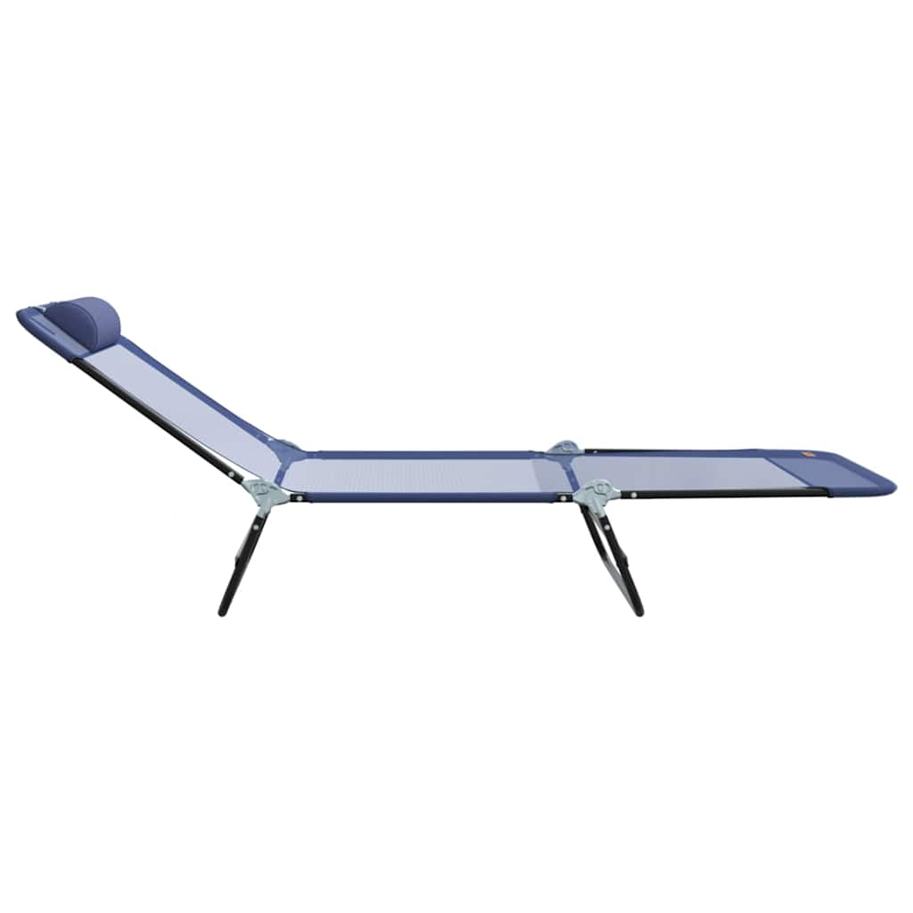 vidaXL Składany leżak Granatowy 182 x 55 x 85,5 cm Textilene