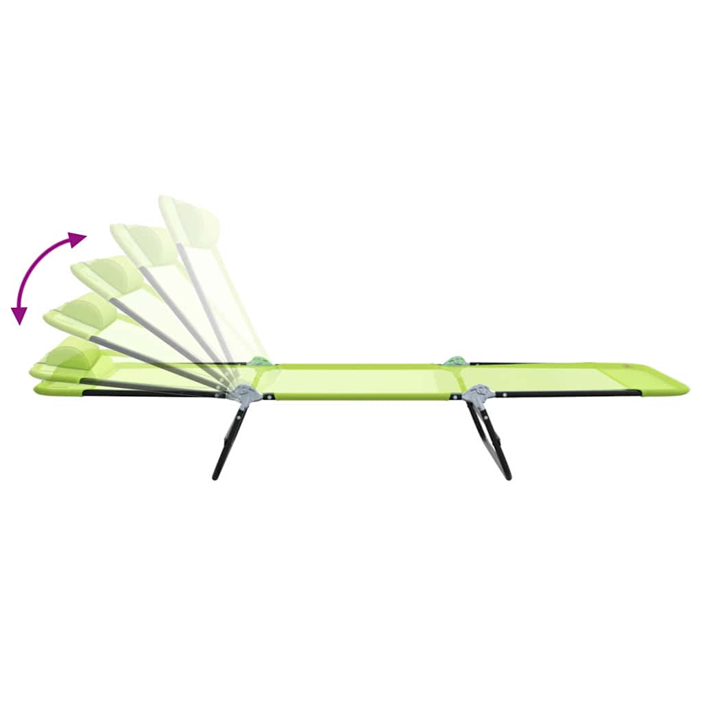 vidaXL Składany leżak Zielony 182 x 55 x 85,5 cm Textilene