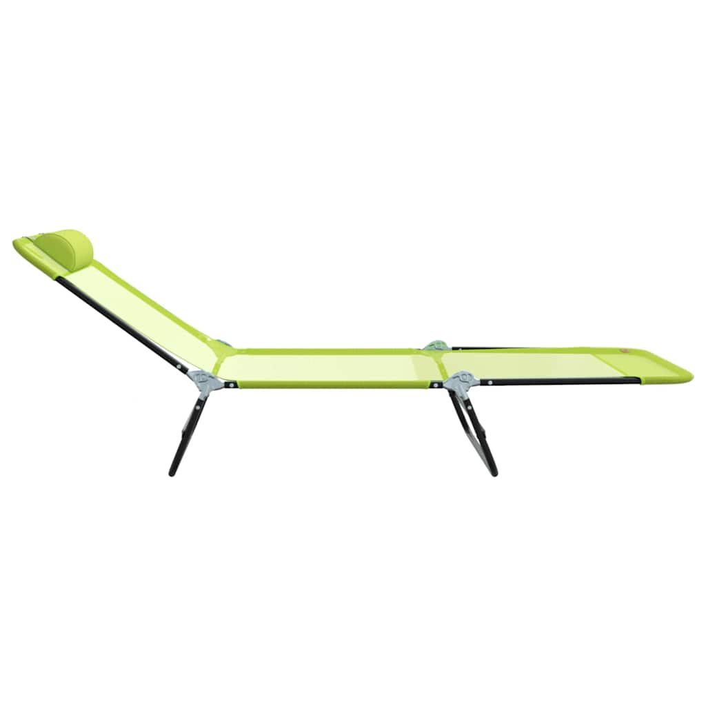 vidaXL Składany leżak Zielony 182 x 55 x 85,5 cm Textilene