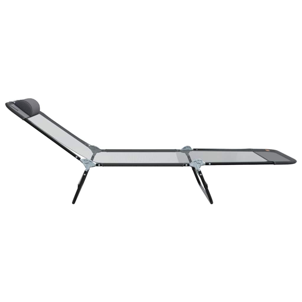 vidaXL Składany leżak Szary 182 x 55 x 85,5 cm Textilene