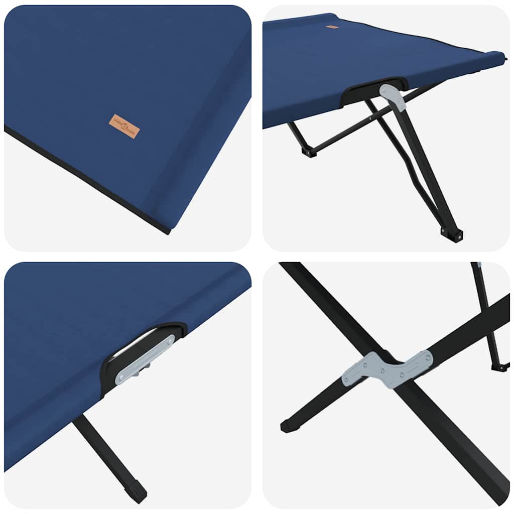vidaXL Składane Łóżko Kempingowe Niebieski 206 x 76 x 74 cm
