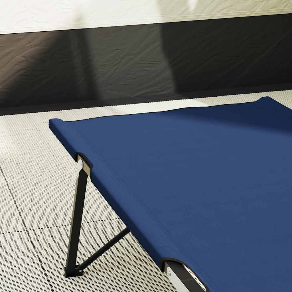 vidaXL Składane Łóżko Kempingowe Niebieski 206 x 76 x 74 cm