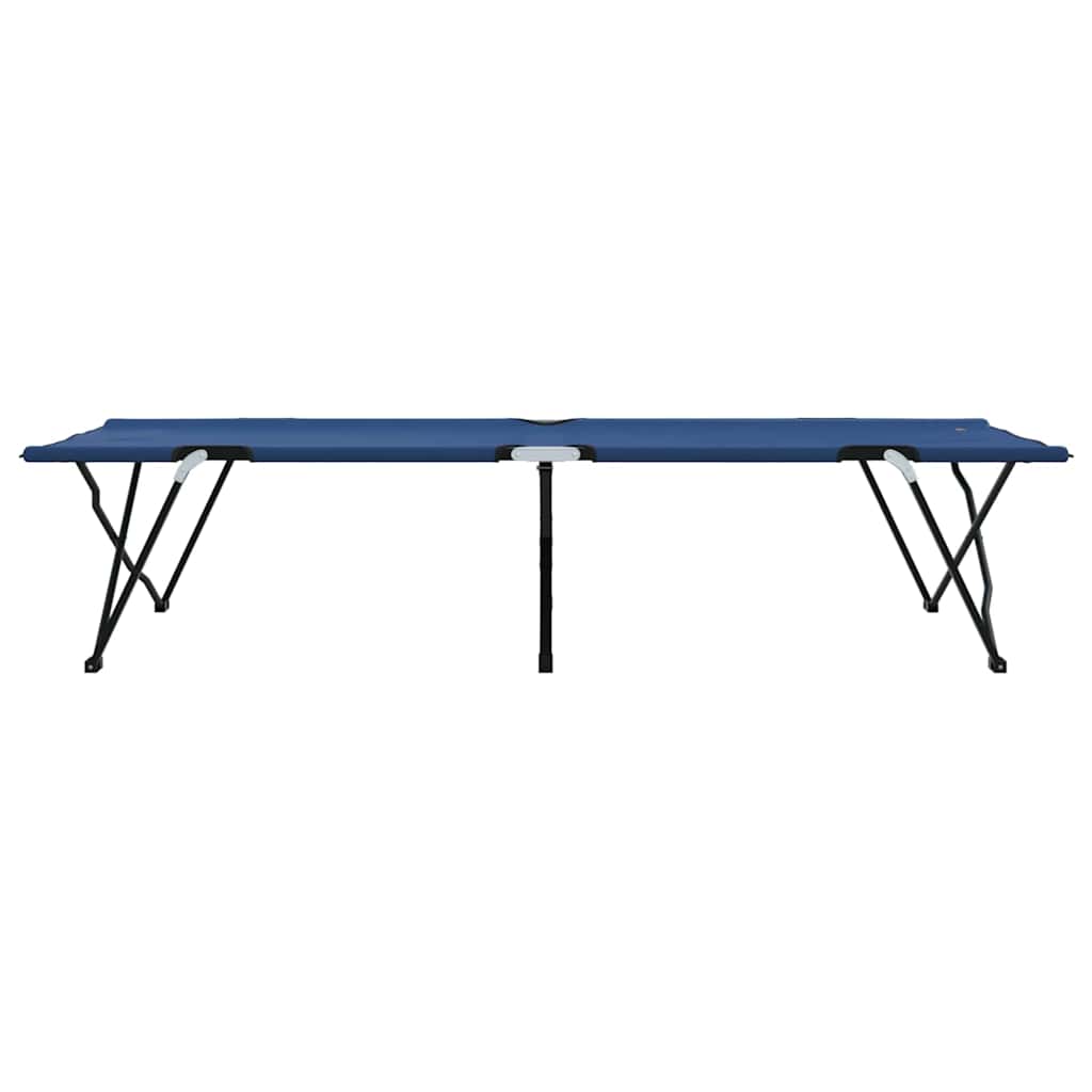 vidaXL Składane Łóżko Kempingowe Niebieski 206 x 76 x 74 cm
