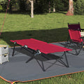 vidaXL Składane Łóżko Kempingowe Czerwony 206 x 76 x 74 cm