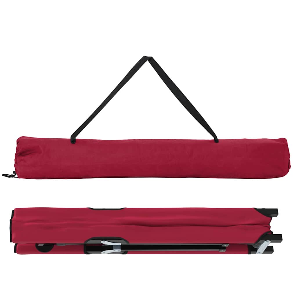 vidaXL Składane Łóżko Kempingowe Czerwony 206 x 76 x 74 cm
