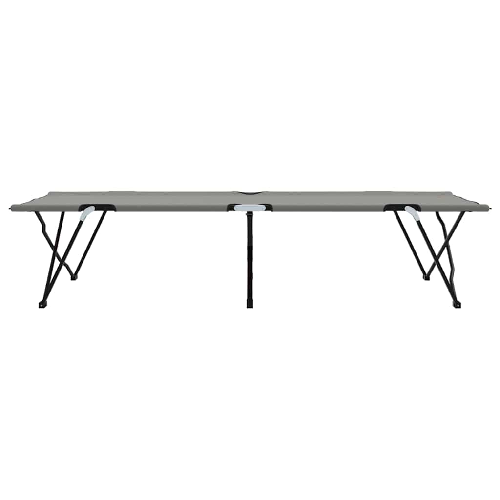 vidaXL Składane Łóżko Kempingowe Szary 206 x 76 x 74 cm Oxford i stal