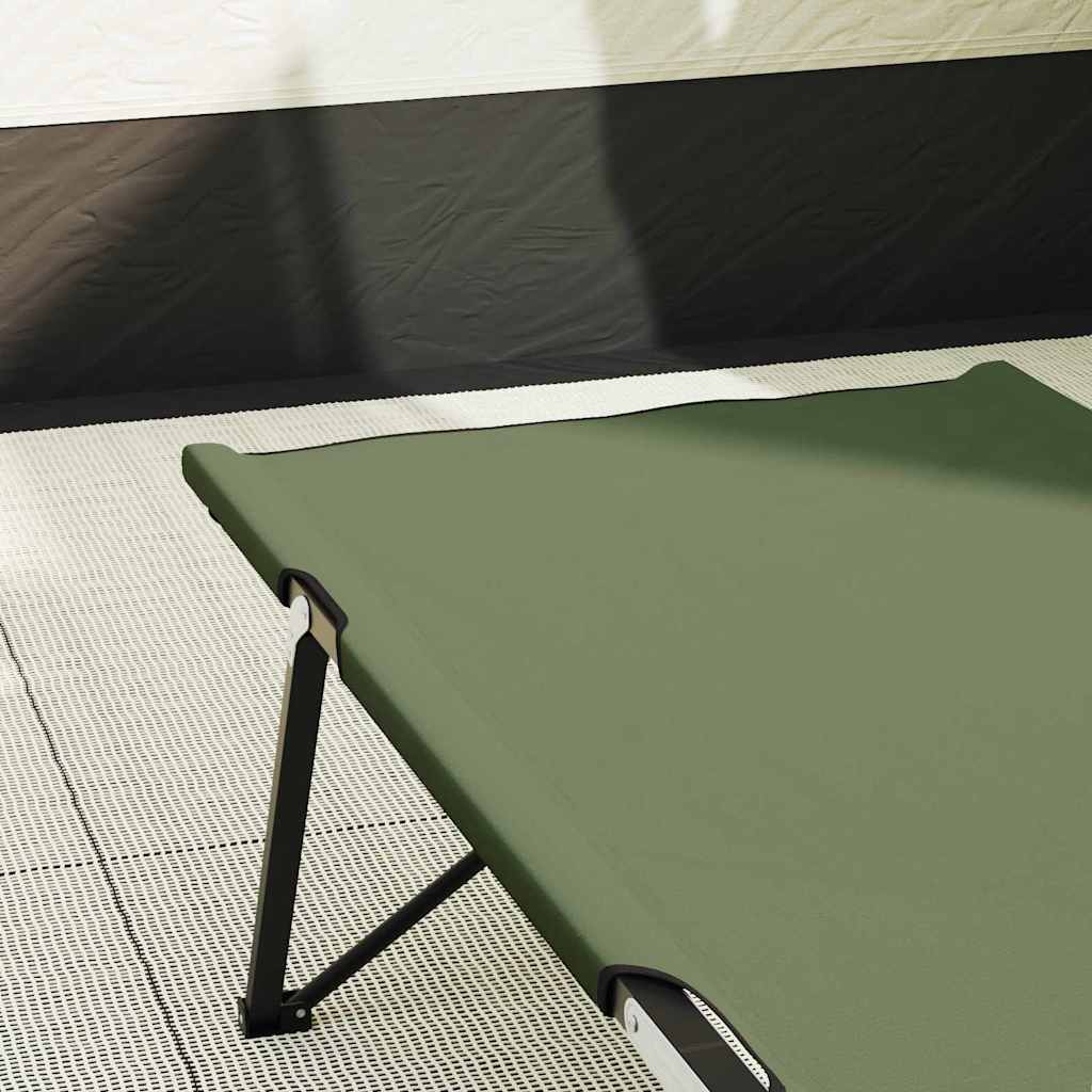 vidaXL Składane Łóżko Kempingowe Zielony 206 x 76 x 74 cm