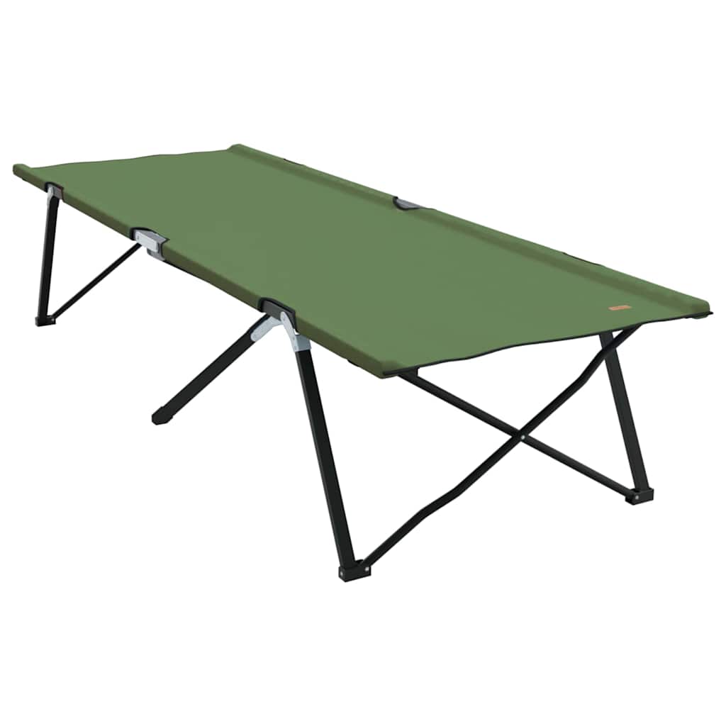 vidaXL Składane Łóżko Kempingowe Zielony 206 x 76 x 74 cm