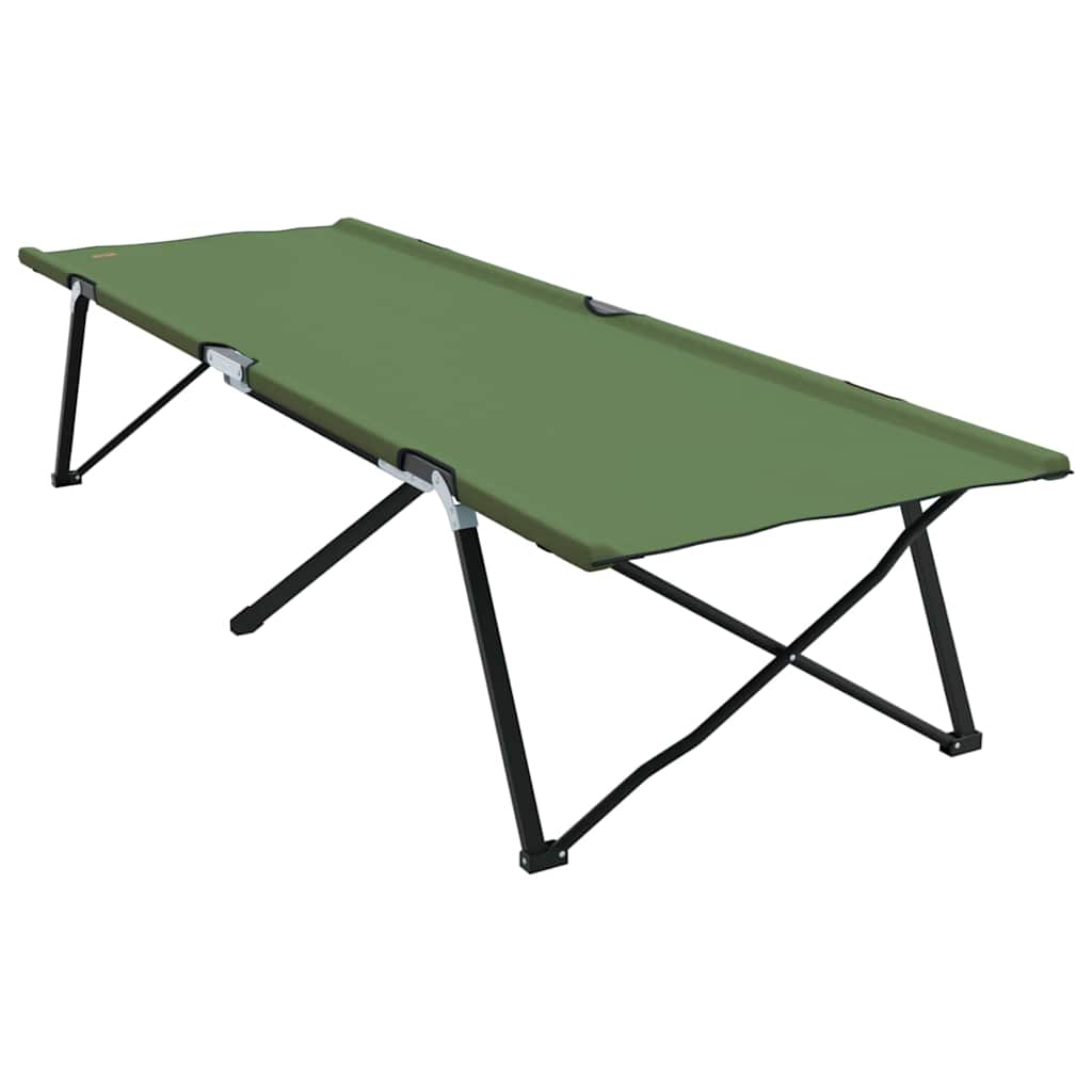 vidaXL Składane Łóżko Kempingowe Zielony 206 x 76 x 74 cm