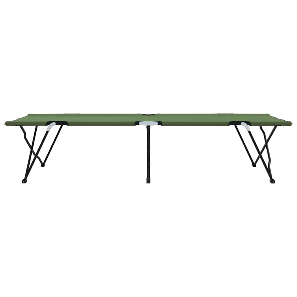 vidaXL Składane Łóżko Kempingowe Zielony 206 x 76 x 74 cm