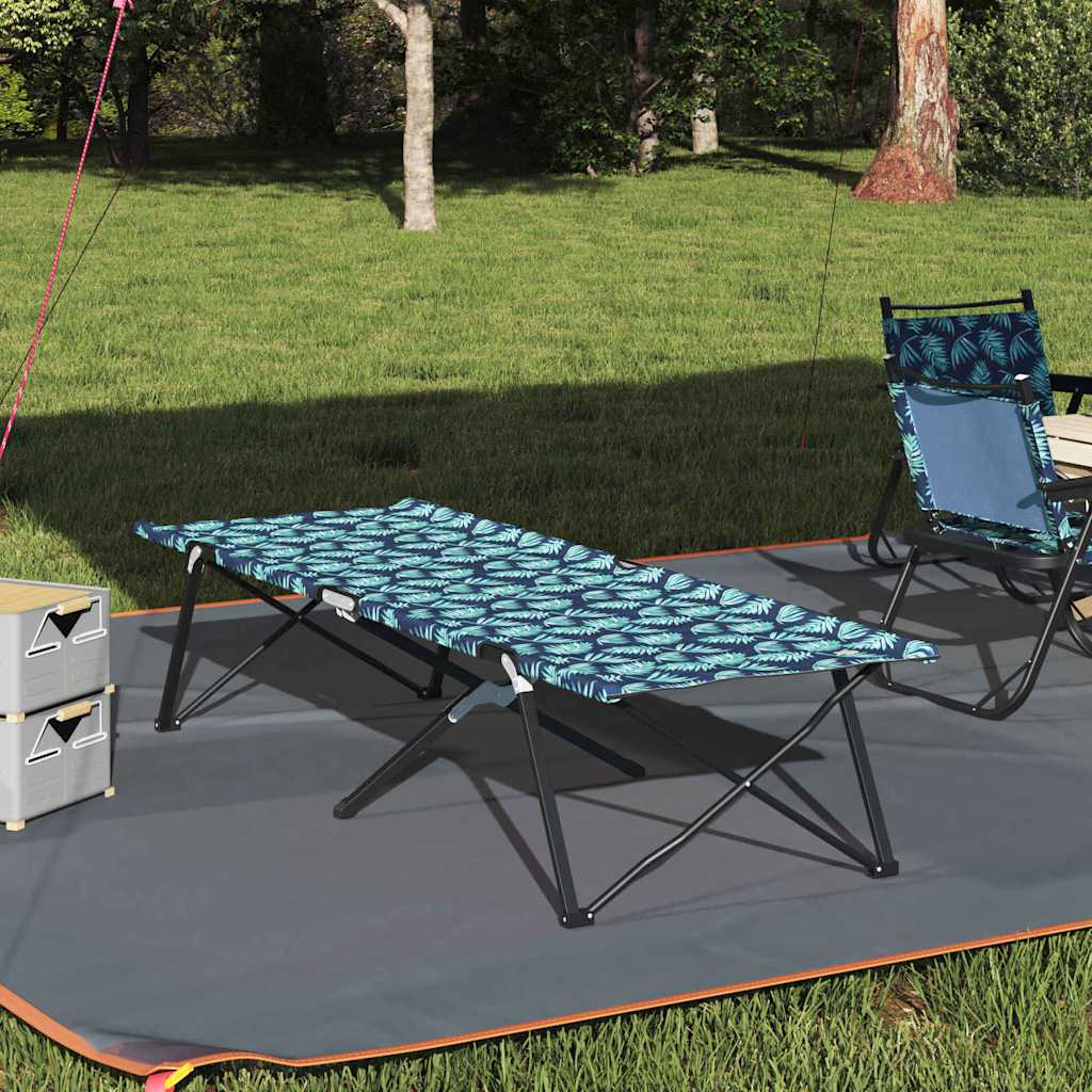 vidaXL Składane Łóżko Kempingowe Las 206 x 76 x 74 cm Oxford i stal