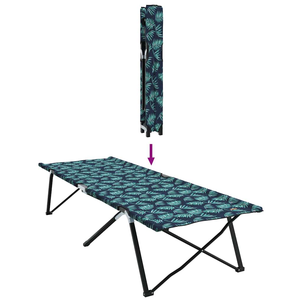 vidaXL Składane Łóżko Kempingowe Las 206 x 76 x 74 cm Oxford i stal