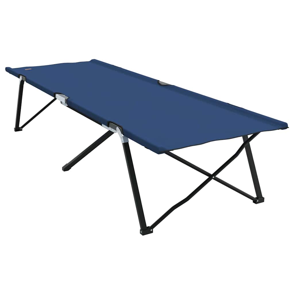 vidaXL Składane Łóżko Kempingowe 2 pcs Niebieski 206 x 76 x 74 cm