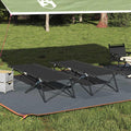 vidaXL Składane Łóżko Kempingowe 2 pcs Czarny 206 x 76 x 74 cm