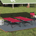 vidaXL Składane Łóżko Kempingowe 2 pcs Czerwony 206 x 76 x 74 cm