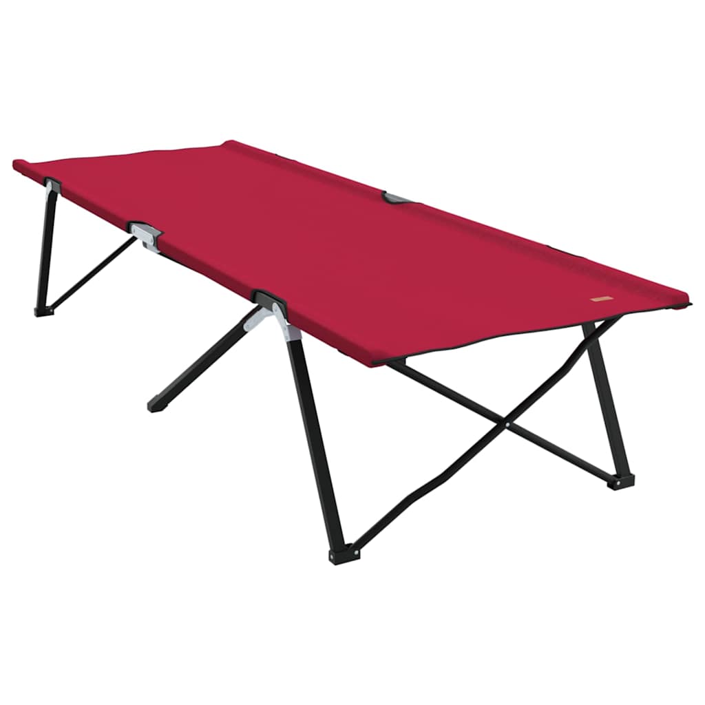 vidaXL Składane Łóżko Kempingowe 2 pcs Czerwony 206 x 76 x 74 cm