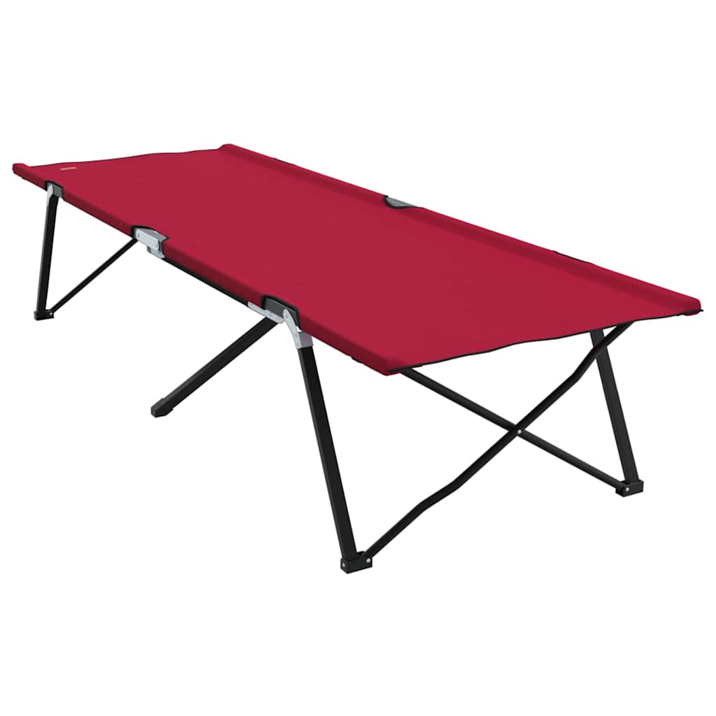 vidaXL Składane Łóżko Kempingowe 2 pcs Czerwony 206 x 76 x 74 cm