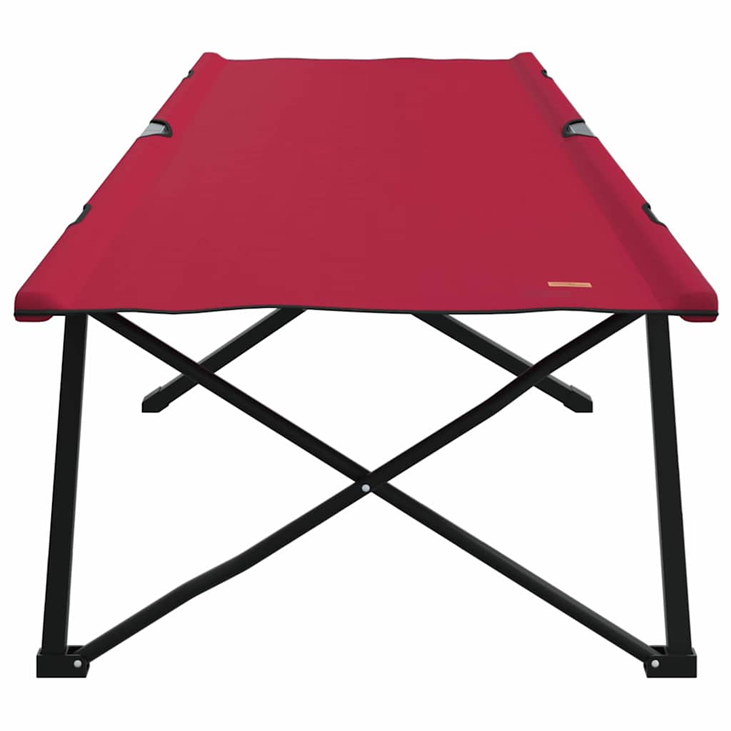 vidaXL Składane Łóżko Kempingowe 2 pcs Czerwony 206 x 76 x 74 cm