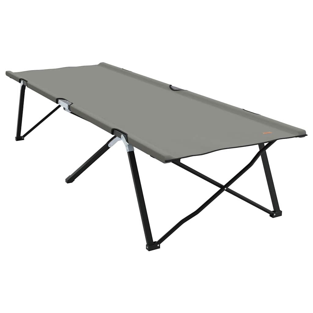 vidaXL Składane Łóżko Kempingowe 2 pcs Szary 206 x 76 x 74 cm