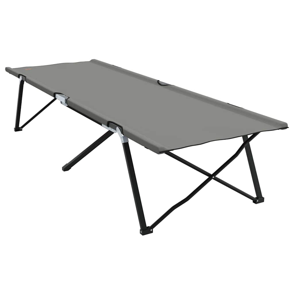 vidaXL Składane Łóżko Kempingowe 2 pcs Szary 206 x 76 x 74 cm