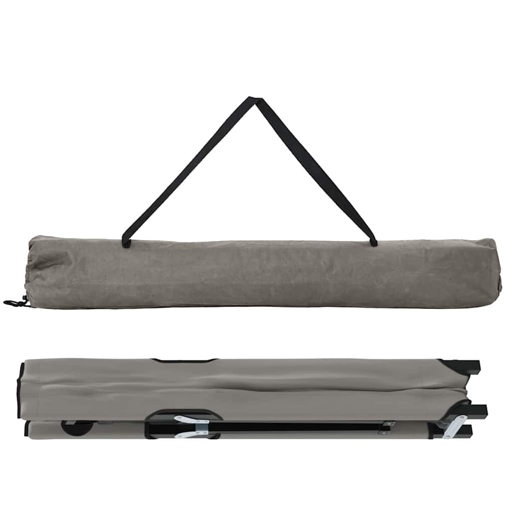 vidaXL Składane Łóżko Kempingowe 2 pcs Szary 206 x 76 x 74 cm